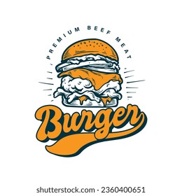 burger design for logo, emblem and badge