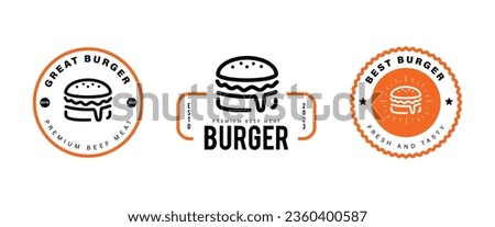 burger design for logo, emblem and badge