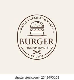 Burger design logo, burger illustration logo, burger vector