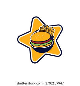 burger design logo vector for food court restaurant business