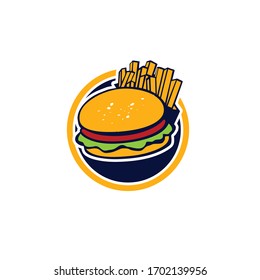 logo de diseño de hamburguesas vectores para restaurantes de comida
