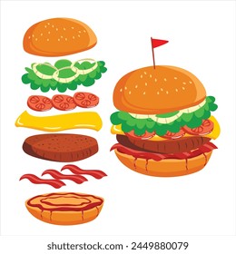 Burger
Burger design for motion graphics that you can animate.