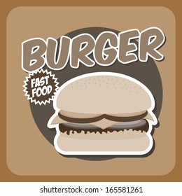 burger design over beige background vector illustration