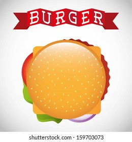 burger design over gray background vector illustration
