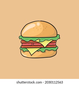 vector de diseño de hamburguesas con fondo de color crema