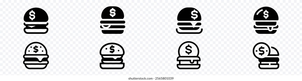 burger with dollar sign, Burger price icon, Burger Dollar Price, burger sale icon