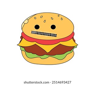 Burger donald doodle delicioso bonito