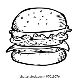 burger doodle