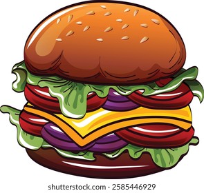 burger doodle fast food vector illustration eps 10 file not AI generated