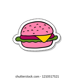 burger doodle icon
