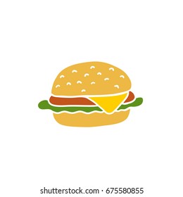 burger doodle icon