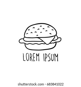 burger doodle icon