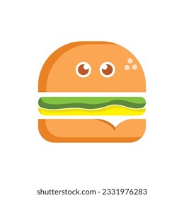 burger doodle logo vector design.