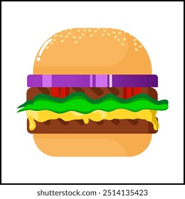 Burger double meats delicious illustration