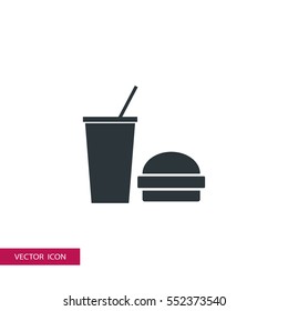 burger and drink, fast food icon illustration vector, can be used for web and design.