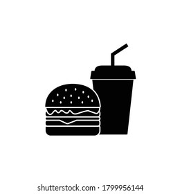 Burger and drink icon design vector