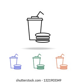 burger and drink icon. Elements of simple web icon in multi color. Premium quality graphic design icon. Simple icon for websites, web design, mobile app, info graphics
