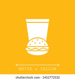 Burger and drink icon. Fast food vector icon . Burger or hamburger sign or symbol .