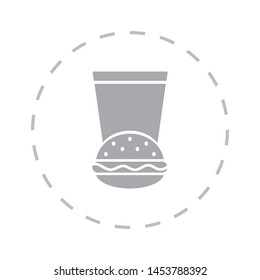 Burger and drink icon. Fast food vector icon . Burger or hamburger sign or symbol .