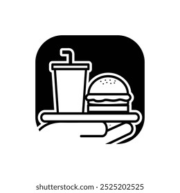 Burger and drink icon for fast food app