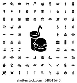 burger and drink icon illustration isolated vector sign symbol