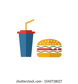 Burger And Drink icon. Simple flat element from fastfood collection. Creative burger and drink icon for templates, software and apps.