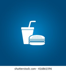 Burger with drink icon vector