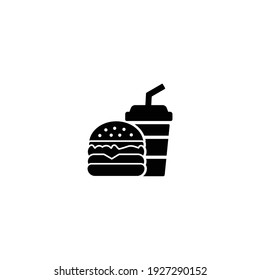 Burger and drink icon vector for web, computer and mobile app