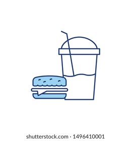 burger and drink line style icon