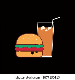 Burger and drink vector art and graphics 