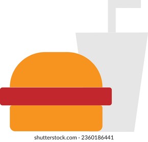 Plantilla de diseño de iconos vectores de bebidas y hamburguesas