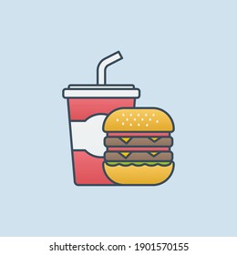 Ilustración vectorial de la carga y la bebida