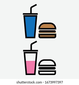 Burger drink vector illustration. meal icon. eps 10