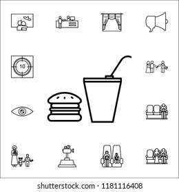 burger and drinking icon. Cinema icons universal set for web and mobile