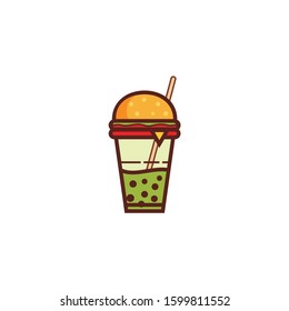 Burger and drinks logo icon Vector illustration