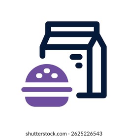burger duotone icon. Sleek and modern vector icon for websites, mobile apps, marketing materials, and corporate design. Fully scalable and ready to use.