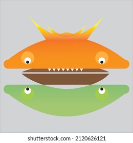 Burger eating with anger, angry burger illustration, hungry king burger vector design