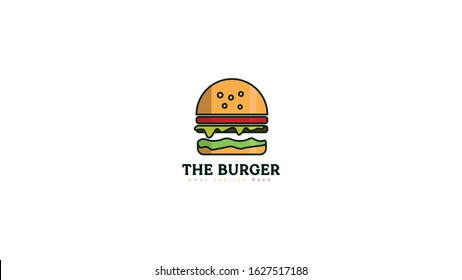 burger eating logo, attractive appearance with an outline model
