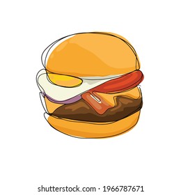 burger with egg bacon and cheese