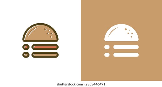 burger element logo design combined with menu list