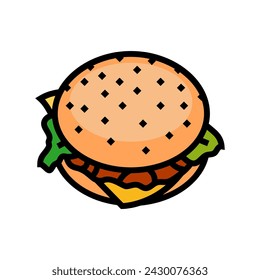 burger fast food color icon vector. burger fast food sign. isolated symbol illustration