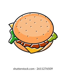 burger fast food color icon vector. burger fast food sign. isolated symbol illustration