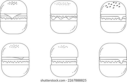 Burger fast food concept hand drawn sketch vector illustration vector