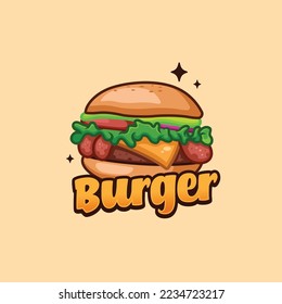 Burger Fast Food Creative Cartoon Logo
