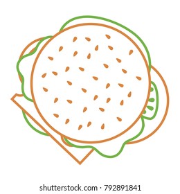 burger fast food delicious top view