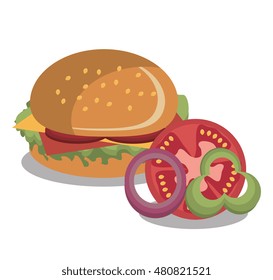 burger fast food design isolated