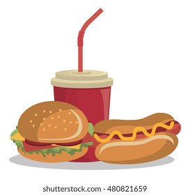 burger fast food design isolated