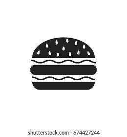 Burger fast food flat vector icon. Hamburger symbol logo illustration.