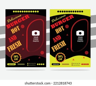 Burger fast food Flyer poster ,Burger poster design,Burger flyer design,Social media poster design.