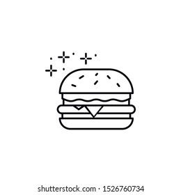 Burger, fast food icon. Element of Food and Drink icon. Thin line icon